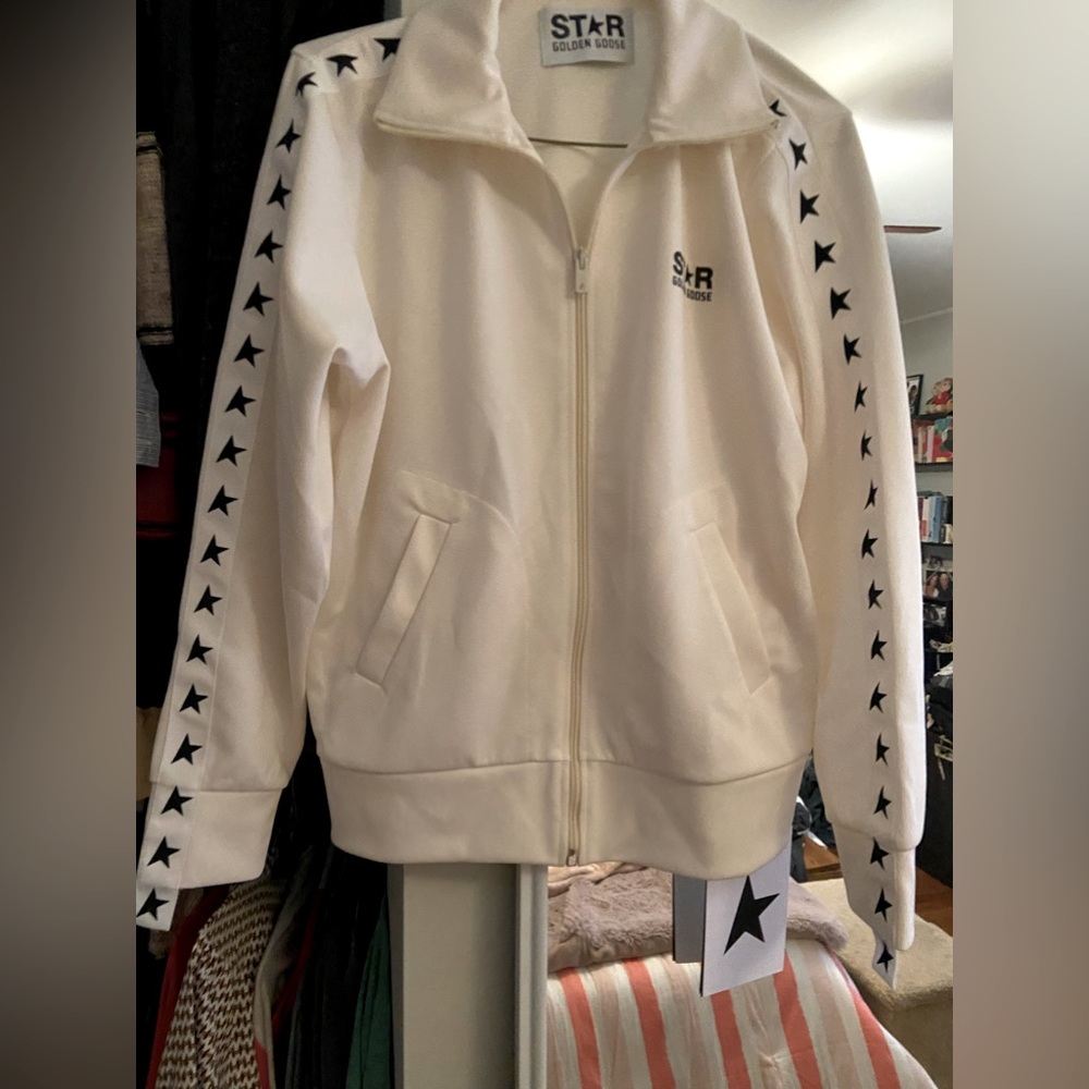 Brand new tags on Golden Goose medium zip up sweat jackets one navy/ one white